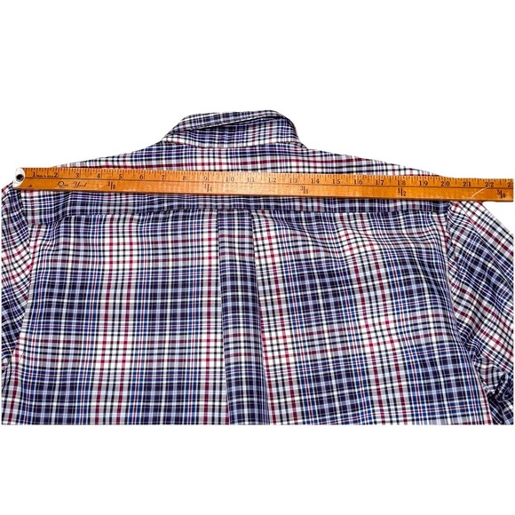 ROUNDTREE & YORKE Men Plaid travelSMART LT LG-Tall Shirt Red Blue  NWT $69 - Picture 8 of 9